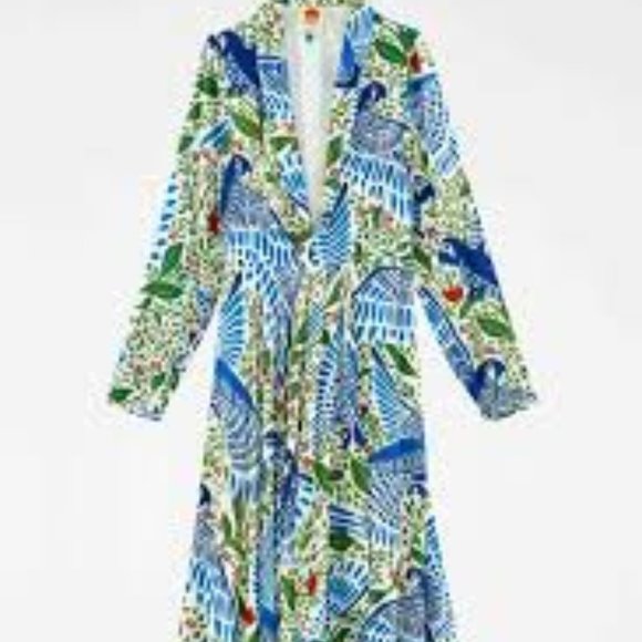 Farm Rio Macaw Flight Long Sleeve Tropical Birds Amazon Leaves Print Maxi Dress - Picture 3 of 5